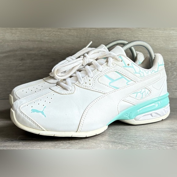 Puma Women's Tazon 6 Graphic Sneakers #193611-03 White/Aruba Blue Size 7.5 - Picture 1 of 7